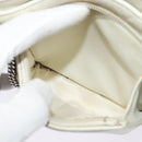 CHANEL Shoulder Bag Lamb Skin White CC Auth BD1411-21