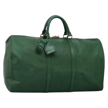 LOUIS VUITTON Epi Keepall 50 Boston Bag Green M42964 LV Auth BD1421