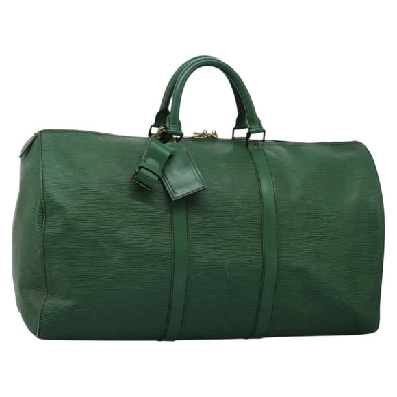 LOUIS VUITTON Epi Keepall 50 Boston Bag Green M42964 LV Auth BD1421