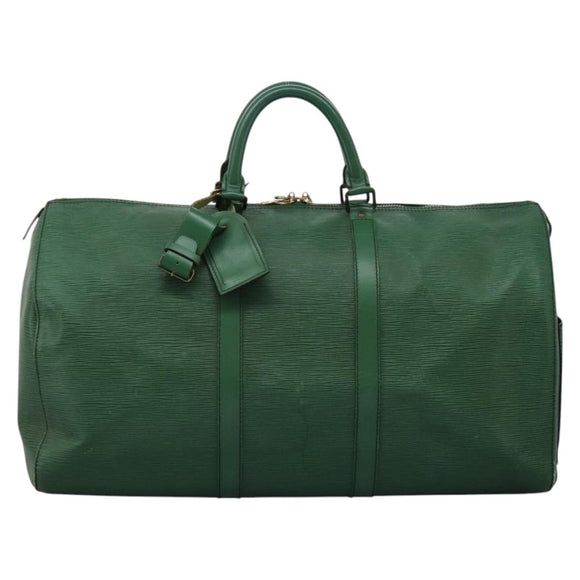 LOUIS VUITTON Epi Keepall 50 Boston Bag Green M42964 LV Auth BD1421