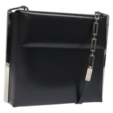 Salvatore Ferragamo Shoulder Bag Leather Black Auth BD1426