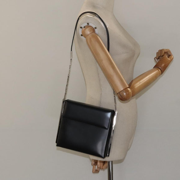 Salvatore Ferragamo Shoulder Bag Leather Black Auth BD1426