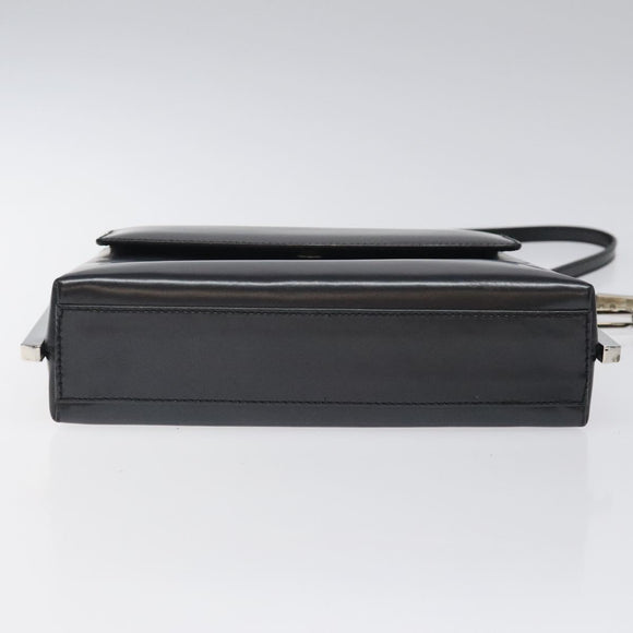 Salvatore Ferragamo Shoulder Bag Leather Black Auth BD1426