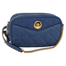 VERSACE Medusa Shoulder Bag Denim Blue Gold Auth BD1427-1
