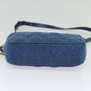 VERSACE Medusa Shoulder Bag Denim Blue Gold Auth BD1427-5