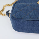 VERSACE Medusa Shoulder Bag Denim Blue Gold Auth BD1427-14