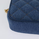 VERSACE Medusa Shoulder Bag Denim Blue Gold Auth BD1427-16