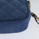 VERSACE Medusa Shoulder Bag Denim Blue Gold Auth BD1427-10