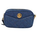 VERSACE Medusa Shoulder Bag Denim Blue Gold Auth BD1427-13