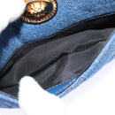 VERSACE Medusa Shoulder Bag Denim Blue Gold Auth BD1427-21