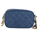 VERSACE Medusa Shoulder Bag Denim Blue Gold Auth BD1427-2