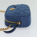 VERSACE Medusa Shoulder Bag Denim Blue Gold Auth BD1427-3