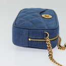 VERSACE Medusa Shoulder Bag Denim Blue Gold Auth BD1427-4