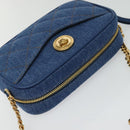 VERSACE Medusa Shoulder Bag Denim Blue Gold Auth BD1427-6