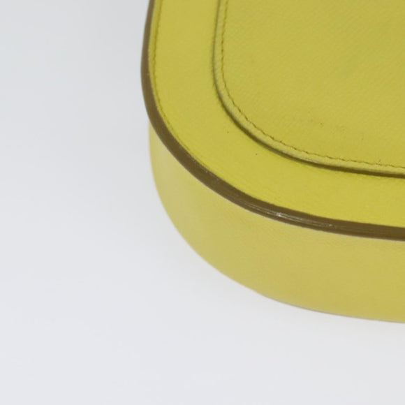 CELINE Shoulder Bag Leather Yellow Auth BD1446