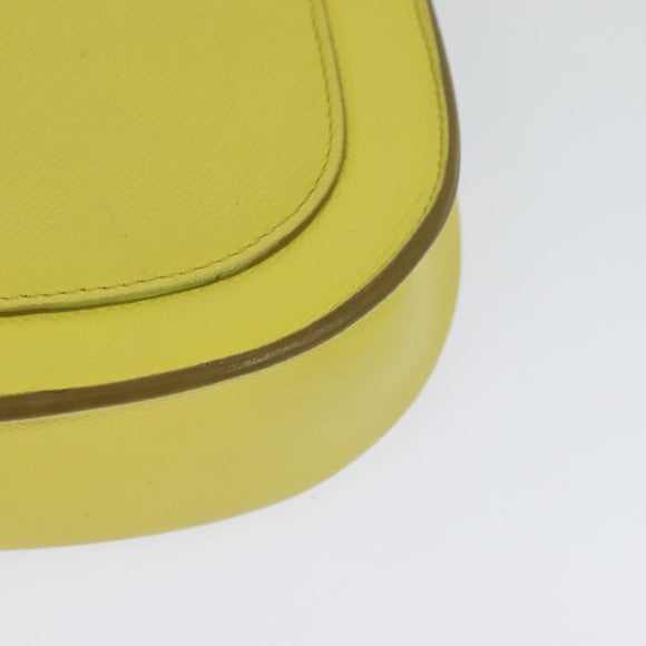 CELINE Shoulder Bag Leather Yellow Auth BD1446