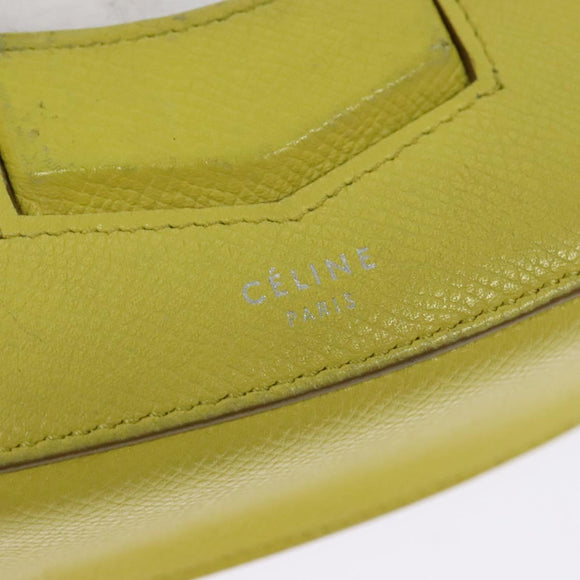 CELINE Shoulder Bag Leather Yellow Auth BD1446