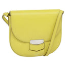 CELINE Shoulder Bag Leather Yellow Auth BD1446-1