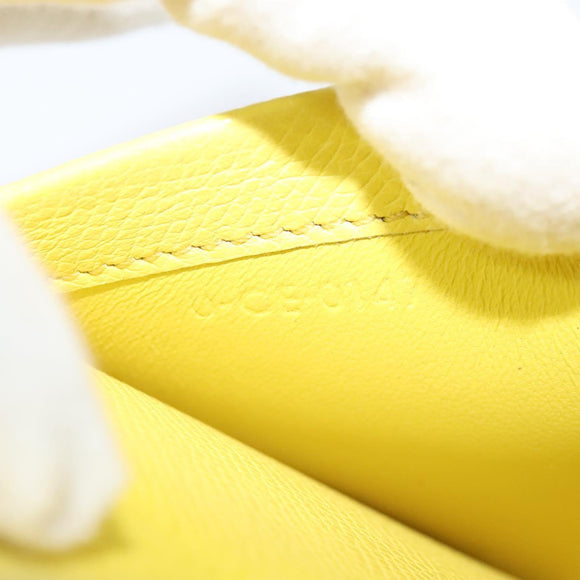 CELINE Shoulder Bag Leather Yellow Auth BD1446