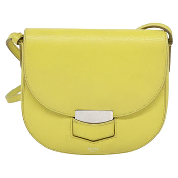 CELINE Shoulder Bag Leather Yellow Auth BD1446 - 0