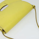 CELINE Shoulder Bag Leather Yellow Auth BD1446-6