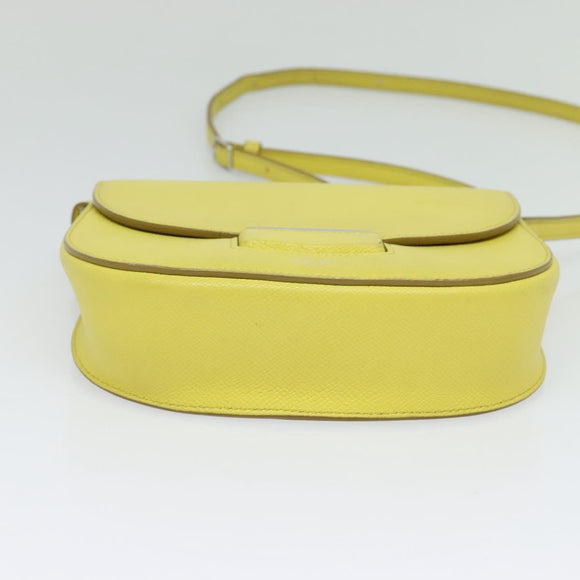 CELINE Shoulder Bag Leather Yellow Auth BD1446