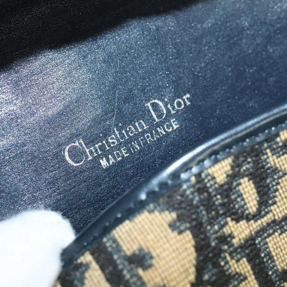 Christian Dior Trotter Canvas Shoulder Bag Navy Auth BD1447
