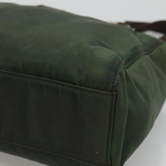 PRADA Chain Shoulder Bag Nylon Green Auth BD1448