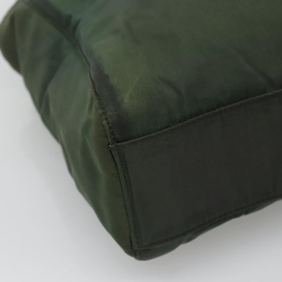 PRADA Chain Shoulder Bag Nylon Green Auth BD1448