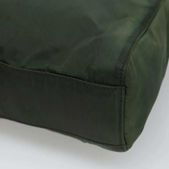 PRADA Chain Shoulder Bag Nylon Green Auth BD1448