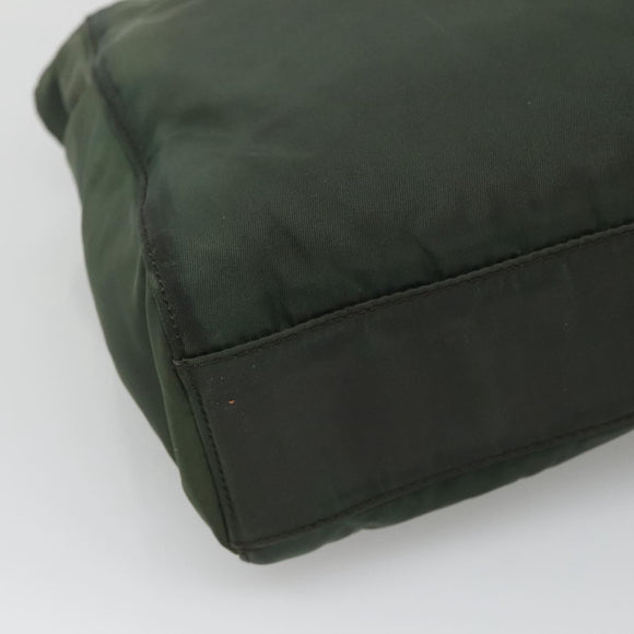PRADA Chain Shoulder Bag Nylon Green Auth BD1448
