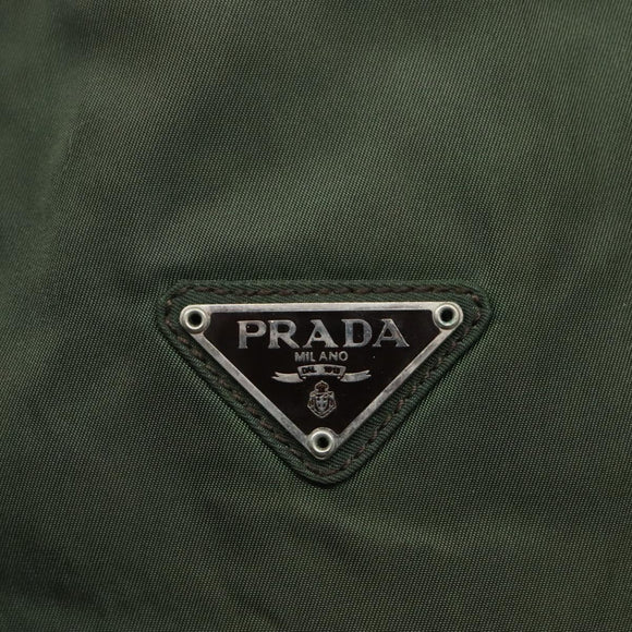 PRADA Chain Shoulder Bag Nylon Green Auth BD1448