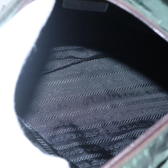 PRADA Chain Shoulder Bag Nylon Green Auth BD1448