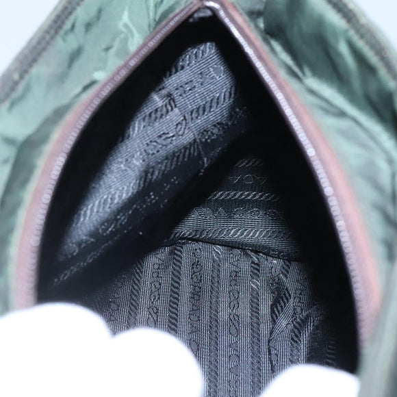 PRADA Chain Shoulder Bag Nylon Green Auth BD1448