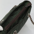 PRADA Chain Shoulder Bag Nylon Green Auth BD1448-6