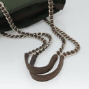 PRADA Chain Shoulder Bag Nylon Green Auth BD1448-7