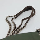 PRADA Chain Shoulder Bag Nylon Green Auth BD1448-14