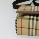 BURBERRY Nova Check Shoulder Bag PVC Leather Beige Auth BD1450-9