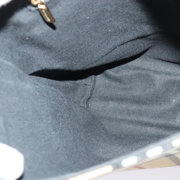 BURBERRY Nova Check Shoulder Bag PVC Leather Beige Auth BD1450