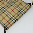 BURBERRY Nova Check Shoulder Bag PVC Leather Beige Auth BD1450-6