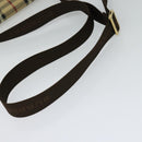 BURBERRY Nova Check Shoulder Bag PVC Leather Beige Auth BD1450-7