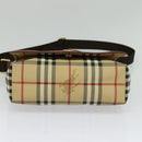 BURBERRY Nova Check Shoulder Bag PVC Leather Beige Auth BD1450-5