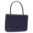 LOEWE Hand Bag Leather Purple Auth BD1451-1