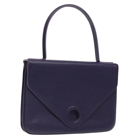 LOEWE Hand Bag Leather Purple Auth BD1451