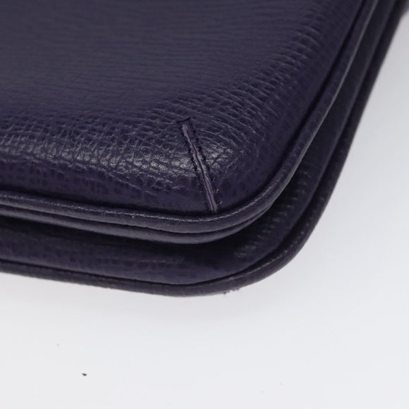 LOEWE Hand Bag Leather Purple Auth BD1451