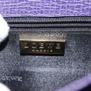 LOEWE Hand Bag Leather Purple Auth BD1451-17