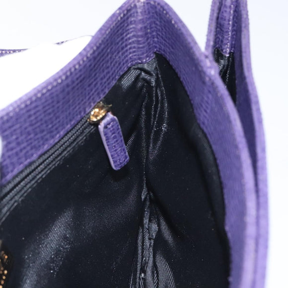 LOEWE Hand Bag Leather Purple Auth BD1451