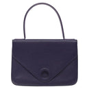 LOEWE Hand Bag Leather Purple Auth BD1451-13
