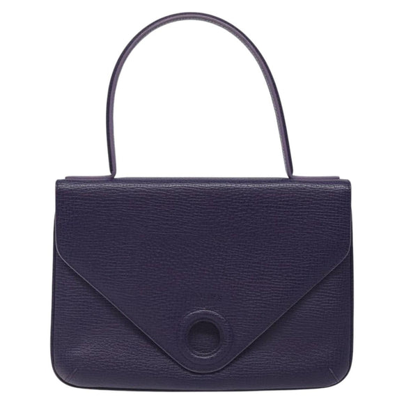 LOEWE Hand Bag Leather Purple Auth BD1451