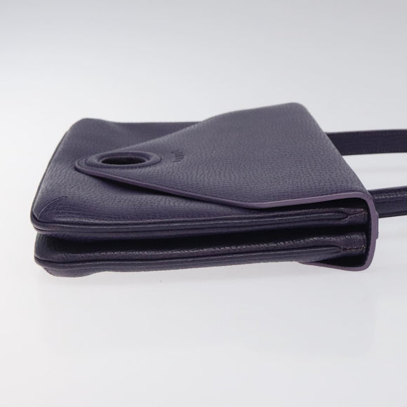 LOEWE Hand Bag Leather Purple Auth BD1451